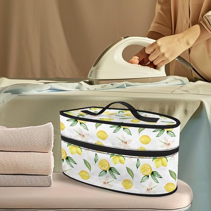 Lemon Print Iron Portable Storage Bag for Travel Full Size Iron Tote Bag Compatible with Mini Project Steam Iron Portable Iron Protective Cover