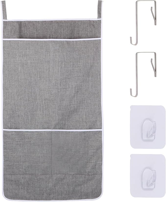 XL Hanging Laundry Hamper Bag, Door Hanging Hamper with Front Pocket Dirty Clothes Hanging Laundry Bag Large Size 36X22 inch, Over Door Hamper