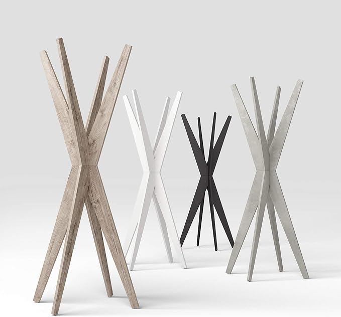 Mobili Fiver, Coat stand, Emma, Concrete Effect, Grey, Made In Italy