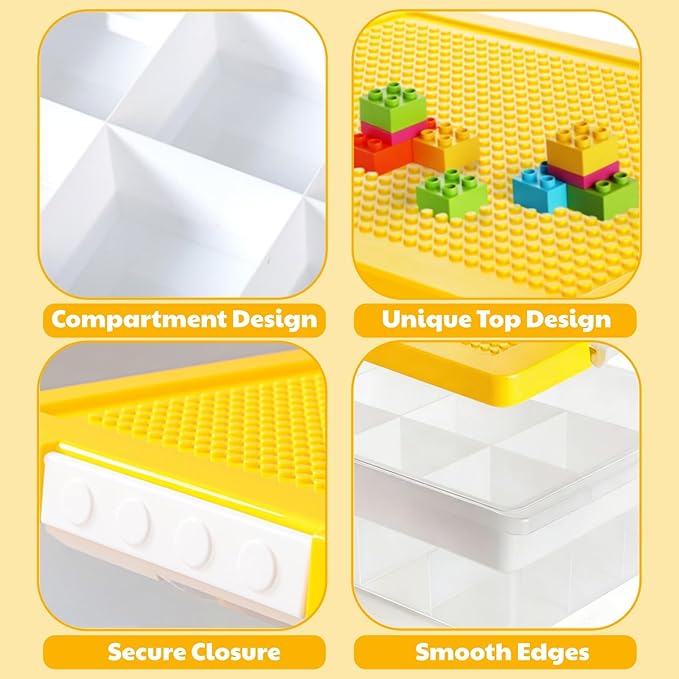 Plastic Organizer Bin, Double Layer Storage Box with Lid Cover, 30 Compartment Portable Craft Container for Home, Office