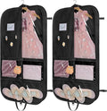 Univivi Dance Costume Garment Bag, 40 Inch Black Costume Bags For Dancers With 3 Medium Clear Zipper Pockets And 2 Back Zippered Pocket, 1 X Pendant, 3 X Badge For Competitions (2 Pack)