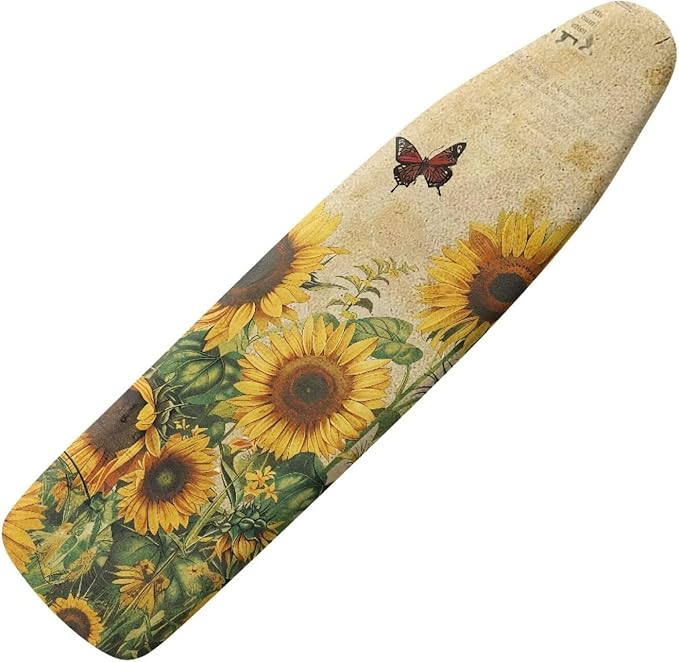 Sunfloral Ironing Board Cover,Iron Board Cover Standard Size,Floral Ironing Board Cover,Butterfly Ironing Board Cover,Retro Sunfloral Print Small