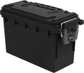 Sheffield 12629 Ammo Storage Box, Stackable .30 Cal Field Boxes, Water and Dust Resistant, Lockable Storage Box with Handle, Secures Hunting Gear, Supplies, and Bullets, Made in USA, Black, 1-Pack