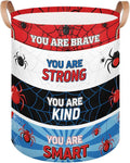 Spider Web Laundry Basket Hamper - Inspirational Large Collapsible Storage Bin for Blankets, Kids Toys, Clothes, 62L Tall Baby Nursery Hamper for Bathroom, Boys Bedroom Decor,Gift Basket