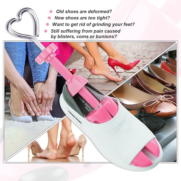 cyrico Shoe Stretcher Women 4-way Shoe Expander Widener Shoe Tree Shape for Wide Feet