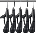 DEDU Suit Hangers for Men 30 Pack Width 17.7", Black Coat Hangers no Shoulder Bump Non Slip for Thick Sweaters, Plastic Extra Wide Shoulder with Pants Bar & Metal Hook