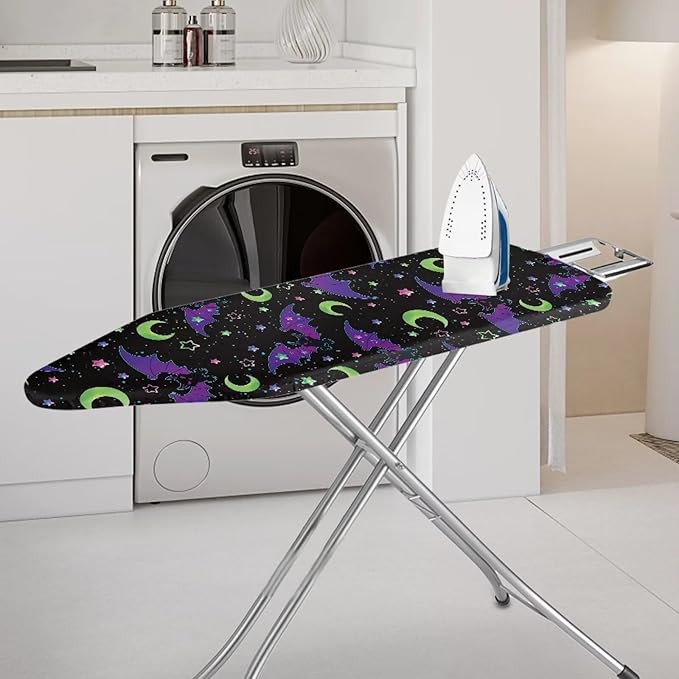 SEANATIVE Halloween Bat Ironing Board Covers Stretchy Iron Boards Replacement Cover 15 x 54 Inches, Thick Iron Pad Cover with Musical Note Design
