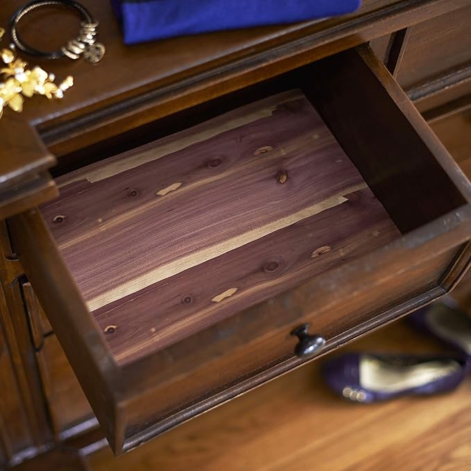 Household Essentials Cedar Drawer and Closet Shelf Liner | 6-Feet by 10-Inch | Brown, (Pack of 6)