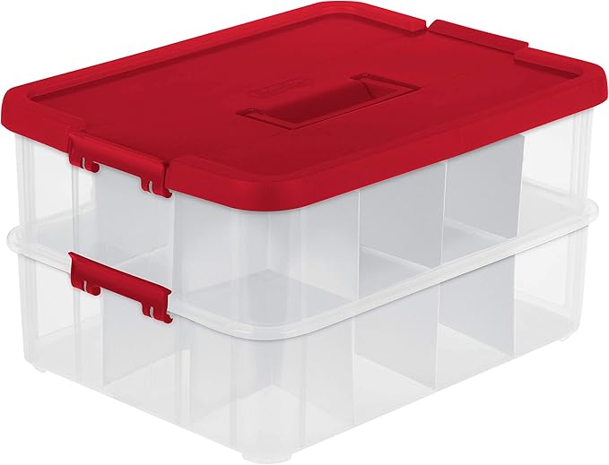 Sterilite 24 Compartment Stack & Carry Christmas Ornament Storage Box | 14276604
