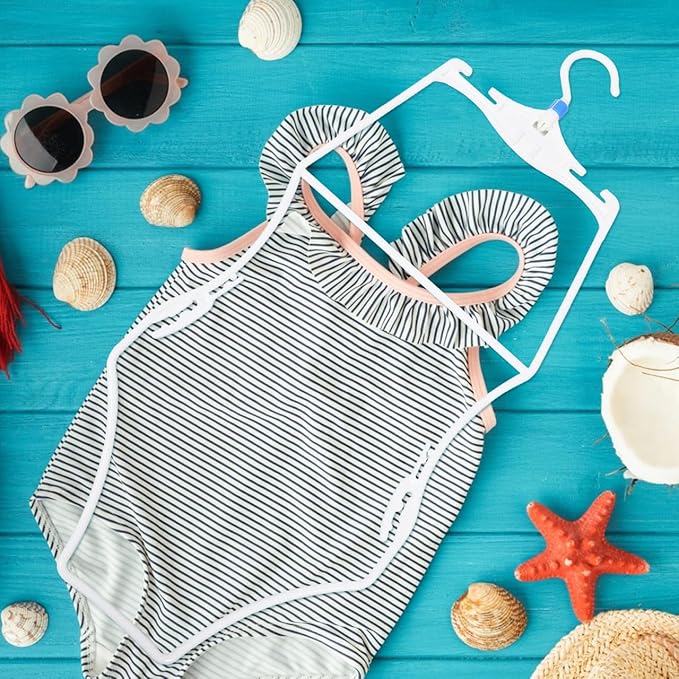 Kids Swimsuit Hangers 3 Pcs Plastic Bikini Display Clips Lightweight Swimwear Organizer for Home Travel Pool Storage and Retail Use