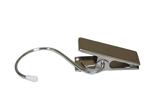 NAHANCO 610EC12 Boot Clip Hanger, Brushed Chrome, Metal Clip, 4.5” (Pack of 12)