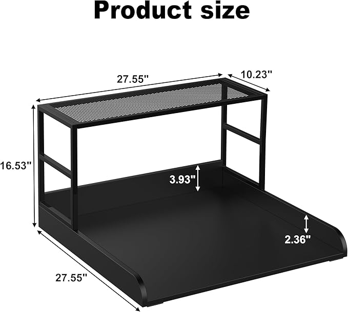 GDLF Washer Dryer Countertop Laundry Guard with Laundry Room Shelf for Single Washer/Dryer, 27.55" Depth x 27.55" Width