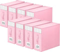 8 Pack Bed Sheet Closet Organizers and Storage,Sturdy Foldable Storage Containers with Window and Label,Storage and Organization for Bedding Sheets,Duvet Covers,Blankets (Pink)
