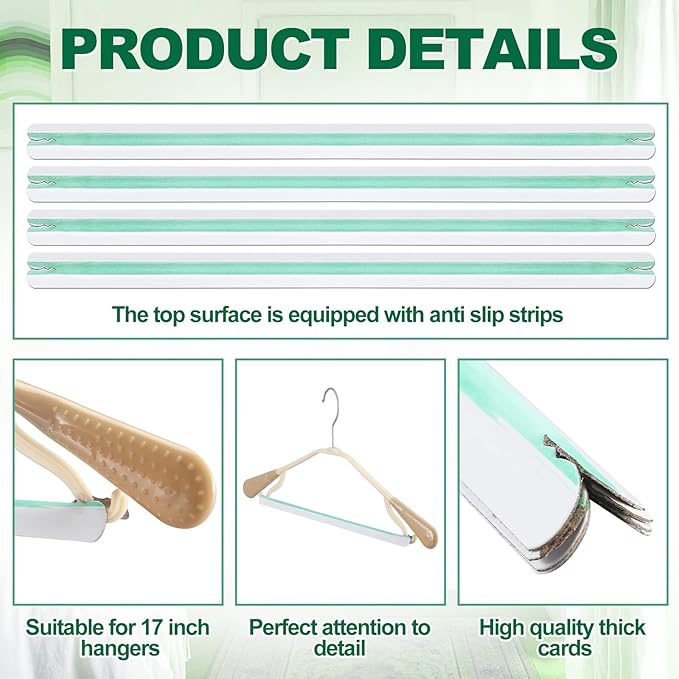100 Pack 17 Inch Trouser Support Guards Dry Cleaner Cardboard with Blue Non-Slip Strip for Metal Hangers, Metal Pants Trousers Jeans Coat Clothes Garment Hangers Adapter Travel Storage