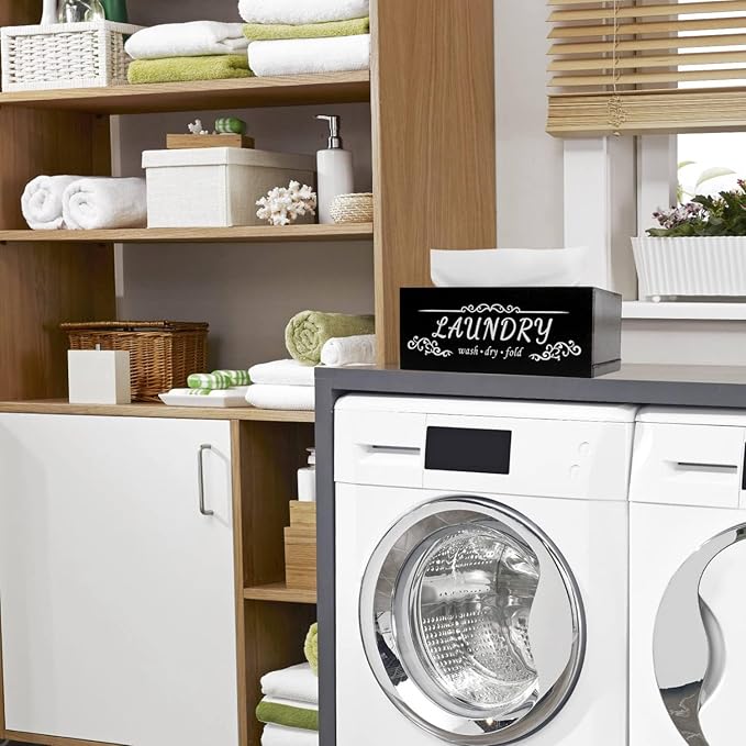 Dryer Sheet Holder Dispenser, Dryer Sheet Container for Laundry Room Decor, Farmhouse Laundry Dryer Sheets Holder, Space Saving Dryer Sheet Organization and Storage