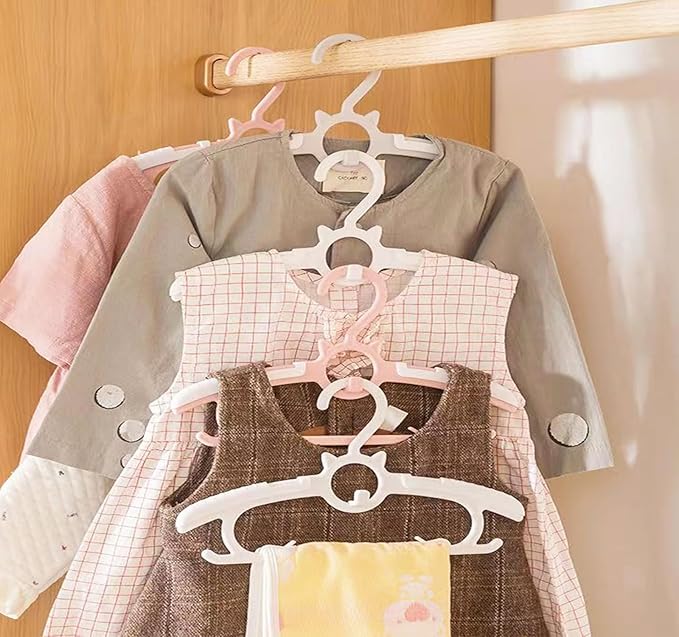 Baby Nursery Closet Hangers, Ultra Thin Non-Slip and Extendable Laundry Infant Pant Hanger for Newborn Clothes 30pcs 11"-14'' Adjustable Children Coat Hanger for Girl Boy Toddler Kids Child C