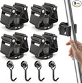 3-H Magnetic Broom Holder with Strong Magnetic Hook 8 Pack,Broom Holder Wall Mount for Garage Garden Shed Storage System Laundry Room Home Kitchen Organization