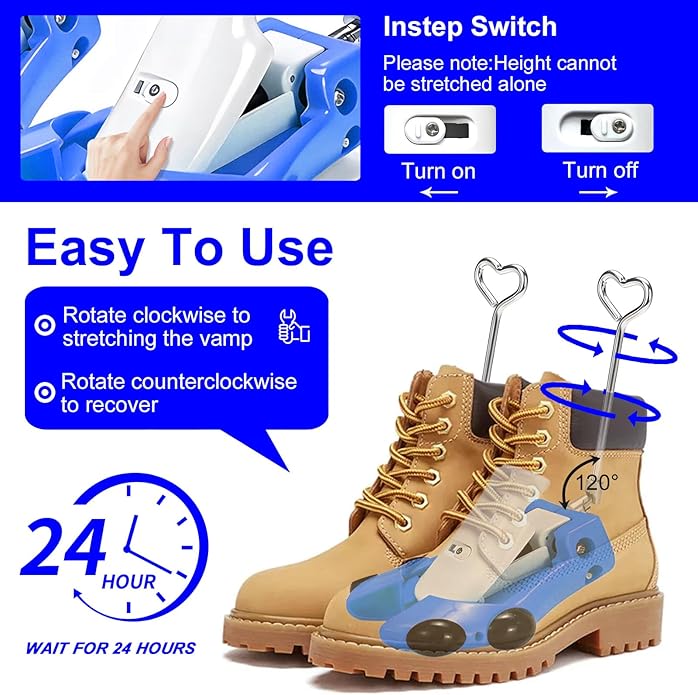 Boot Stretchers for Cowboy Boots Shoe Stretcher for Wide Feet Men Shoe Trees Adjustable Length & Width for Men Women