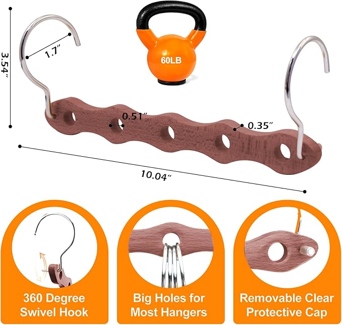Closet Organizers and Storage,Heavy Duty Wooden Hangers Space Saving,Home Dorm Room Essentials for College Students Girls Boys,6 Pack Organization and Storage Clothes Hanger for Coat,Pants,Shirt,Scarf