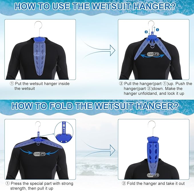 Wetsuit Hanger, Gimilife Surfing & Scuba Diving Accessory, Perfect to Dry Wetsuit Drysuit Life Jacket or BCD, Quick Dry Foldable & Vented Dryer for Wetsuite Dry Suit（1 PCS ）