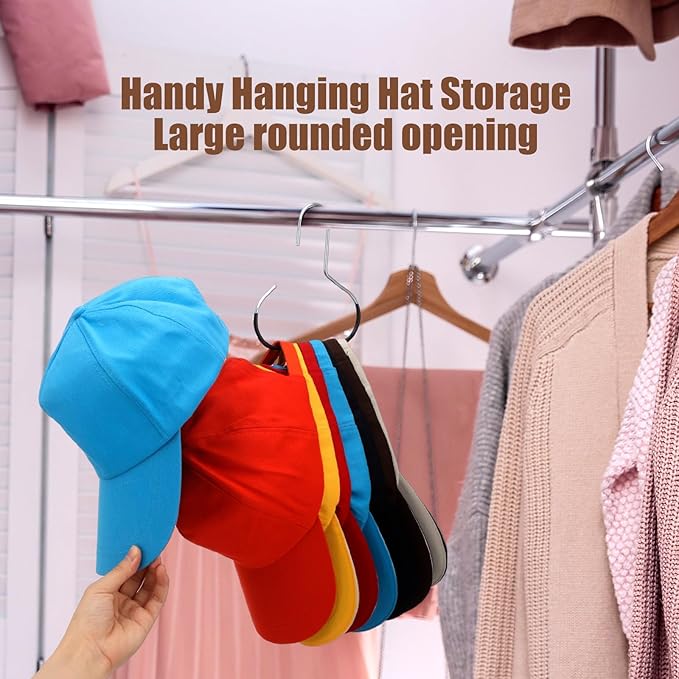 Zonon 24 Pcs Scarf Hangers Metal Belt Hat Ring Hanger with Grip Coating, Scarf Organizer Storage Holders for Ties Scarves Belts Tank Tops Hat Hooks (Black)