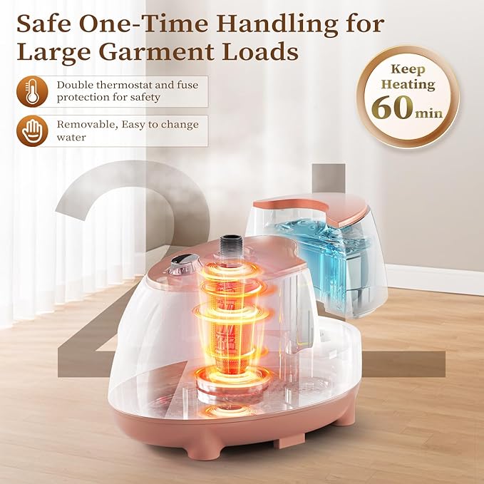 HAPAIS Steamer for Clothes,1800W Standing Garment Steamer with 30s Fast Heat,2L Tank for 1 Hour,Professional Clothes Steamers for 10 Fabric Modes,2-in-1 Flat & Hanging Ironing