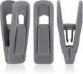 Tinfol Gray Velvet Hanger Clips 24 Pack, Non-Slip Flocked Clips for Pants, Skirts, Suits - Strong Finger Clips with Large Opening, Perfect for Slim-Line Velvet Hangers