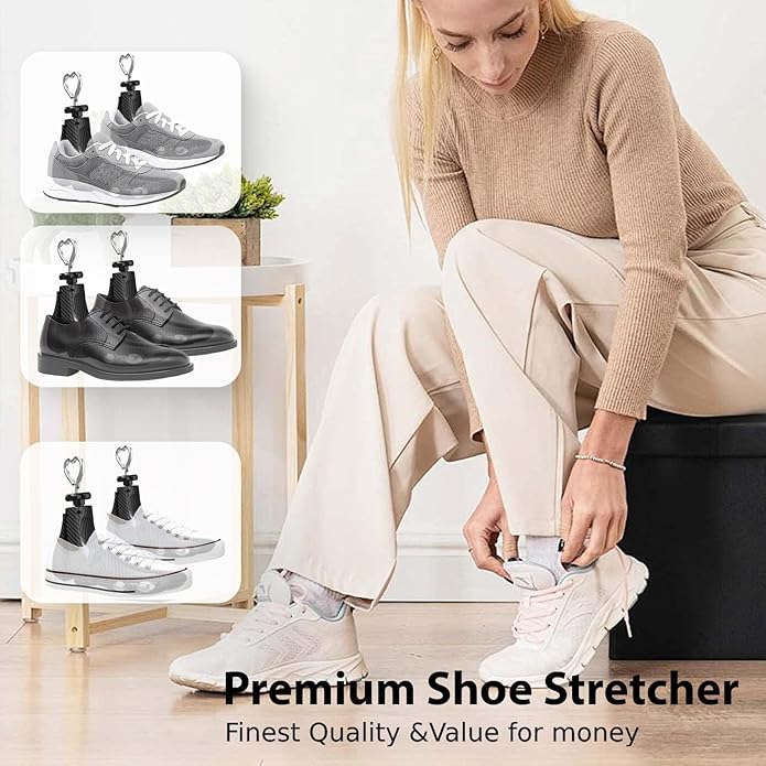 Shoe Stretcher Women Men, Boot Stretcher Wide Feet, 4-Way Shoe Widener & Expander for Stretch Length & Width
