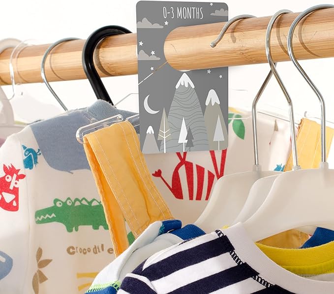Canopy Street Gender Neutral Closet Clothing Dividers/Trendy Mountain Closet Organizer for Boy Or Girl Newborn to 4T Clothes / 4" x 6" Adventure Nursery Dividers