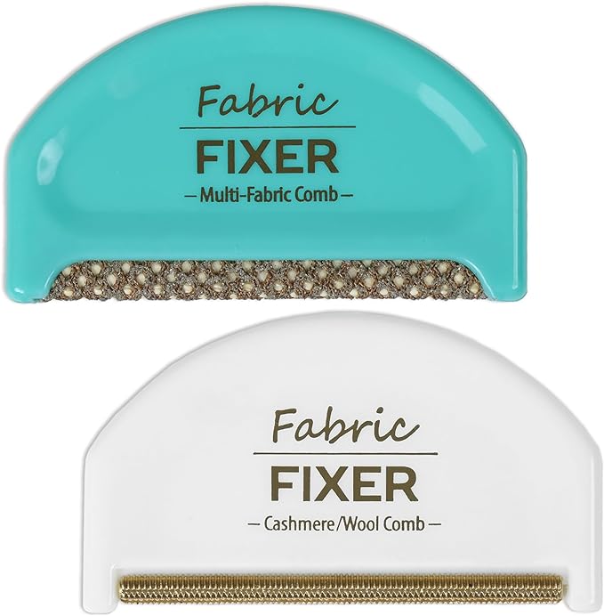 Cashmere & Multi-Fabric Sweater Comb & Pill Remover for Depilling Sweater Fuzz (Set of 2 Sweater Defuzzer Combs) - Wool Pilling Remover for Delicate Clothing, Fabrics, Furniture