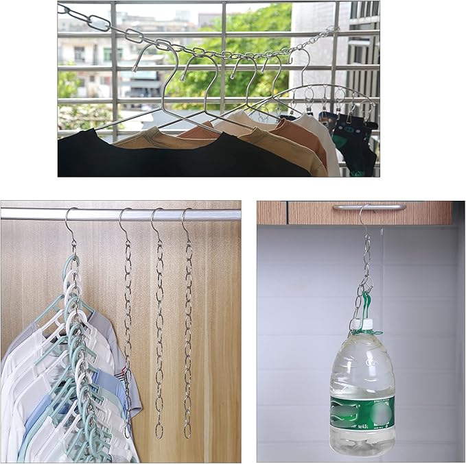 LERTREE 50cm Space Saving Hanger Chains Stainless Steel Closet Hanger Organizer Magic Chains for Home and Office (6)