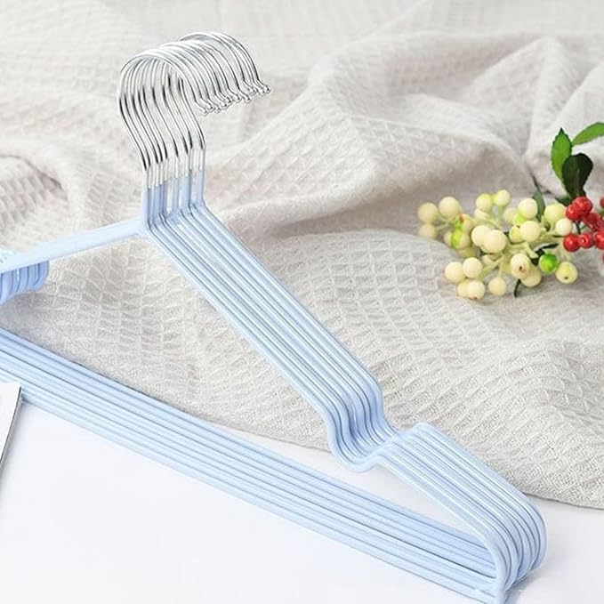 Clothes Hangers, Proof And SpaceSaving Anti Slip Hanging T Shirts, Underwear, Shirts, Pants, Skirts And Dresses, Etc (Blue)