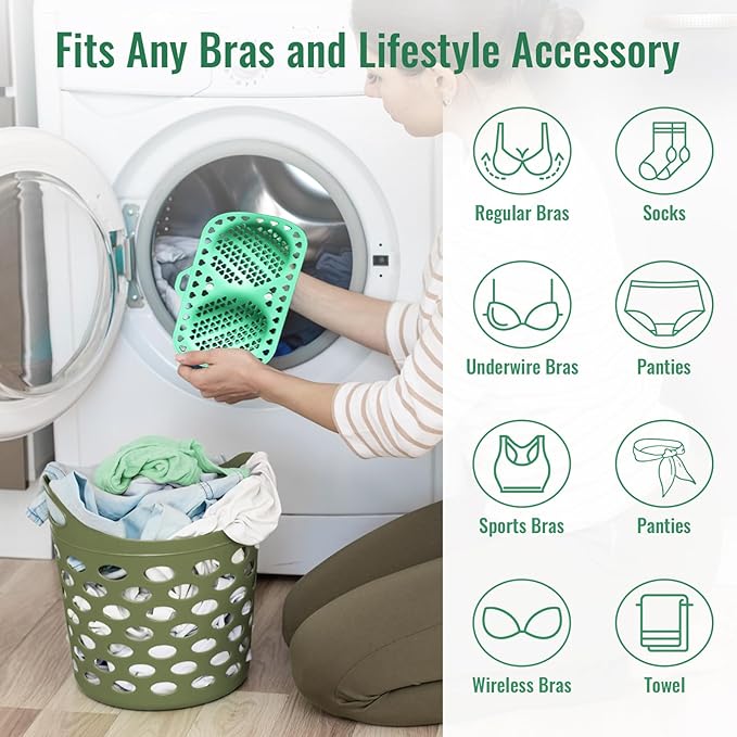 Bra Washing Bag for Laundry, Silicone Lingerie for Washing Delicates, Laundry Bag Washing Machine & Dryer Washing Bags, Maternity, Sports Bras, Sexy Bras (Purple&Blue&Green)