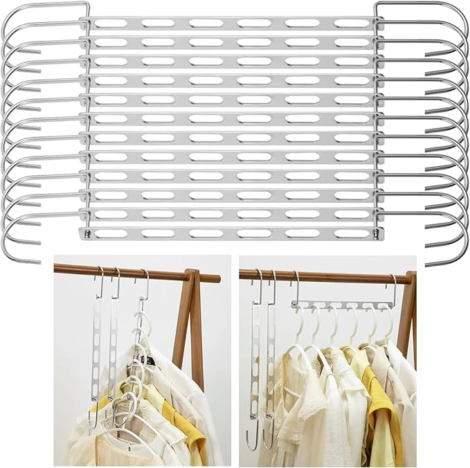 20 Pieces Space Saving Metal Collapsible Hangers for Heavy Clothes, Closet Space Savers Metal Hanger Organizer for Dorm, Room Essentials Storage