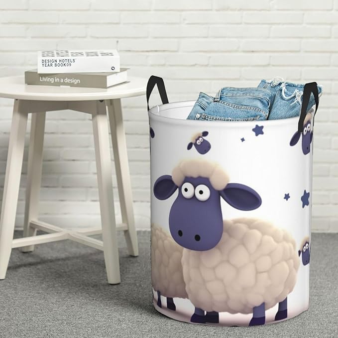 Large Laundry Hamper Sheep Laundry Basket With Handles Freestanding Waterproof Clothes Hamper For Laundry Room Bedroom Bathroom College Dorm Medium