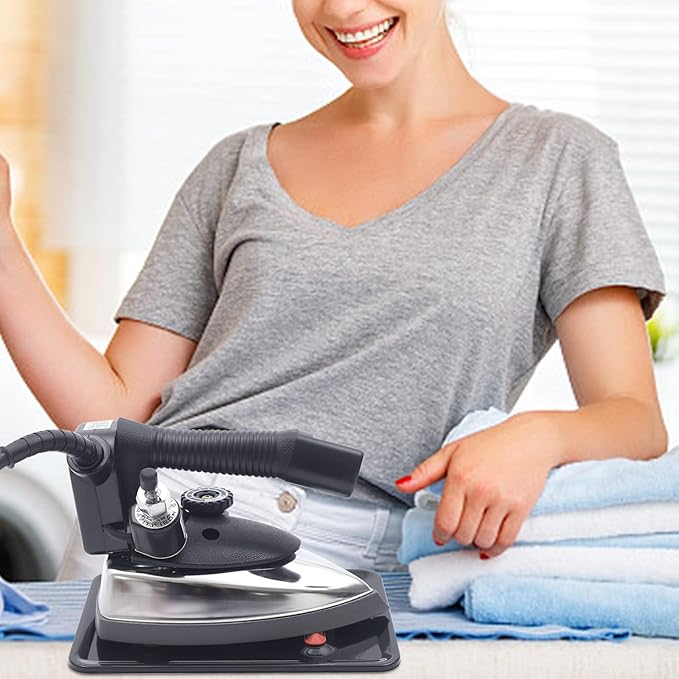 1000W Electric Steam Iron Machine for Clothes Steam Ironing Machine with 3L Large Tank & Rapid Heating Soleplate for Variable Fabric, Non-Sticky (Temperature: 140~428°F)