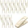 20PCS Velvet Hanger Clips, Non-Slip Velvet Clips Strong Finger Clips Clothes Clips Pants Hangers Clips, Ivory