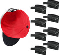Modern JP Adhesive Hat Hooks for Wall (8-Pack) - Minimalist Hat Rack Design, No Drilling, Strong Hold Hat Hangers - USA Patented, Black