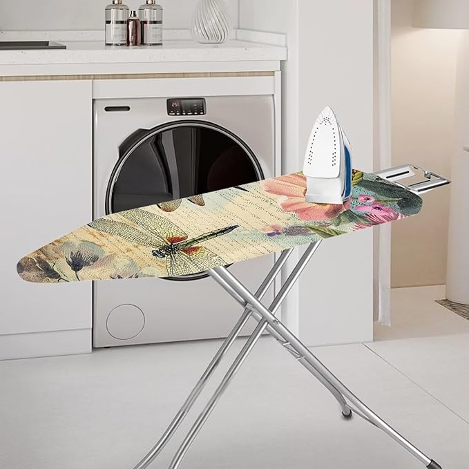 Dragonfly Ironing Board Cover and Pad 15x54 Inch, Iron Board Cover with Padding, Iron Board Cover Large Fits All Standard Sizes, Scorch Resistant, Extra Thick Covers with Elastic Edge