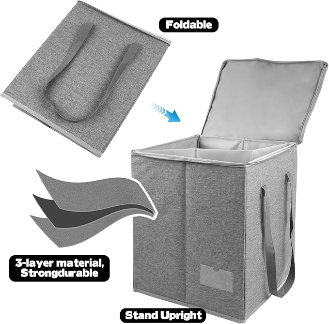 Clothes Hanger Organizer Bag-Rigid, Hanger Storage Containers with Lid, Large Hanger Holder Separate Triangle Hanger Caddy Organizer Box for Closet Tidier Laundry Rooms Wardrobe Drying Rack