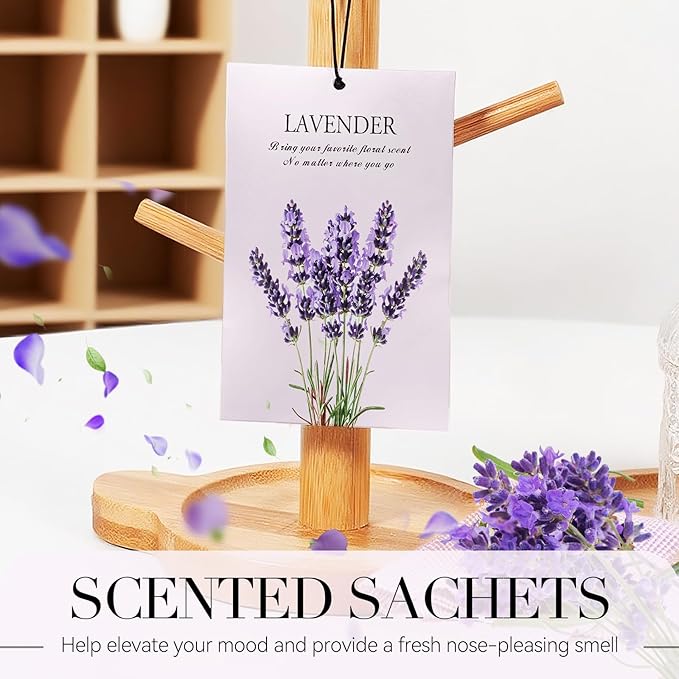 Lavender Scented Sachet Bags - 12 Pack Closet & Drawer Freshener, Long Lasting Odor Eliminator for Wardrobes, Cars & Storage, Home Fragrance Air Freshener Sachets