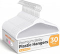 HOUSE DAY 11.4 Inch Baby Hangers 30 Pack - Plastic Kids Hangers Space Saving Thin Profile, Children Closet Organizers with Rotatable Hook of 360°, Heavy Duty for Toddler Clothes Nursery - Ivory