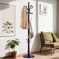 72 in Wood Coat Rack, Coat Rack Freestanding with Stable Round Base, Adjustable Height Tree Coat Racks Stand for Home Bedroom Office Hallway Entryway (Rosewood Ruyi Hook)