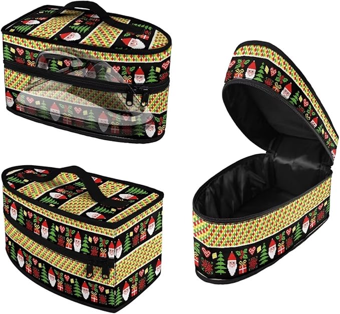 Christmas Iron Storage Bag Compatible with Most Iron Lightweight Easy to Clean Clothes Iron Storage Case with Zipper Handle Fits Outing, Tree Gift Poinsettia