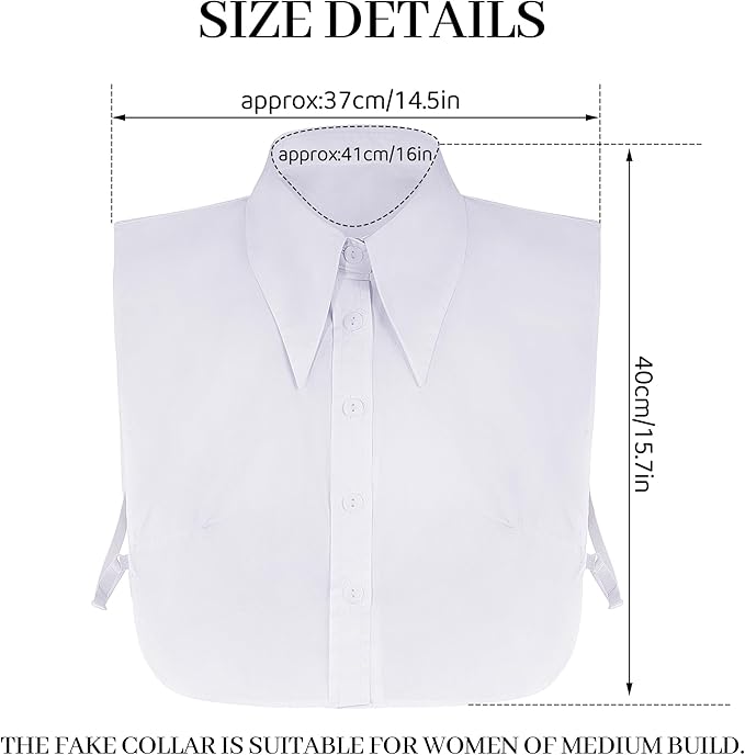 1Pcs Fake Collar for Women Detachable Dickey Collar Tops Faux False Collar Half Shirts Graduation Daily Wear Dress Up