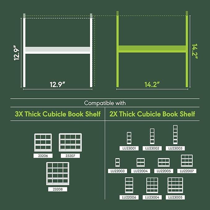 Furinno Cubicle Cube Insert, H-Shelf Cube Organizer, 2-Tier Shelf Accessory, Fits into Furinno Triple Thick Cubes, IKEA Kallax, for Organizers and Storage, White