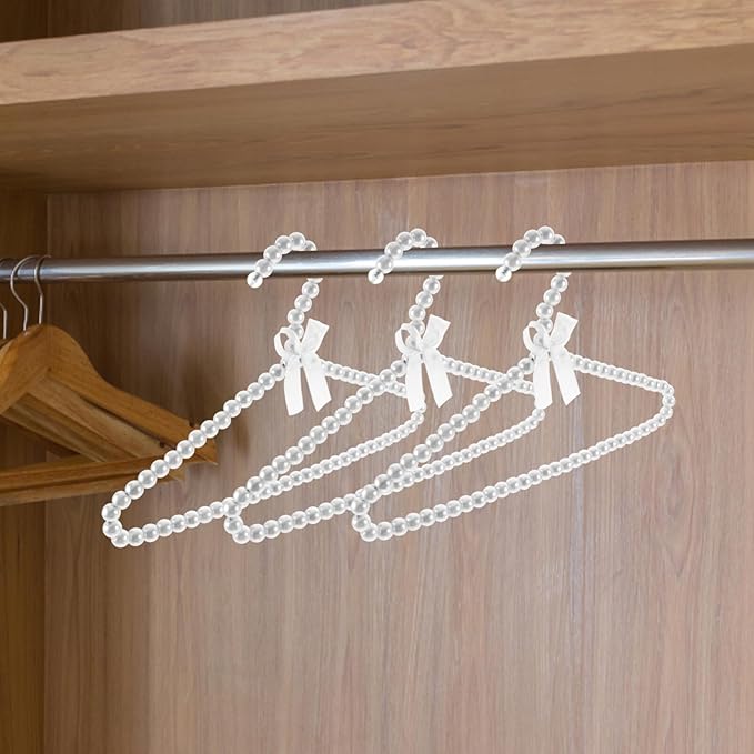 Cabilock Pearl Baby Hangers Mini Kids Clothes Rack Non-Slip Toddler Clothes Hanger for Nursery Closet Organization Space-Saving