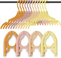 12 Pcs Travel Hangers Cruise Ship Essentials Foldable Portable Plastic Vacation Hangers Non Slip Clothes Drying Rack Travel Accessories for Dormitory School Hotel Laundry (Bright Color)