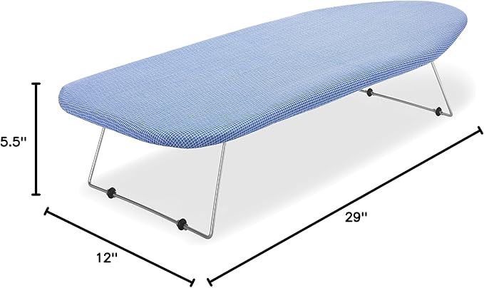Whitmor Tabletop Ironing Board - Scorch Resistant Cover - Blue