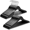 TOPIA HANGER Wooden Coat Hangers 30 Pack, Black Wood Suit Hangers, 360° Swivel Hook and Non-Slip Shoulder Notches for Camisole, Jacket, Pant, Shirt, Smooth Finished Clothes Hangers -CT54B30